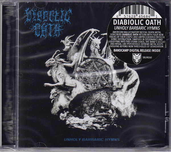 CD cover for "Diabolic Oath" featuring demonic figures and a wheel.