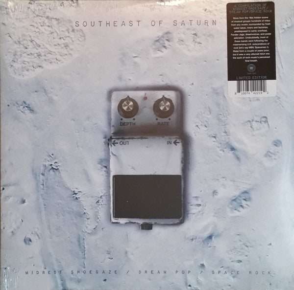 Vinyl record cover with a distorted image of a guitar effects pedal.