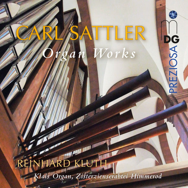 CD cover for Reinhard Kluth’s “Sattler Works For Organ” featuring an organ.