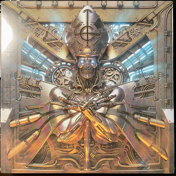 Ghost album cover: robotic skull with ornate mechanical details.