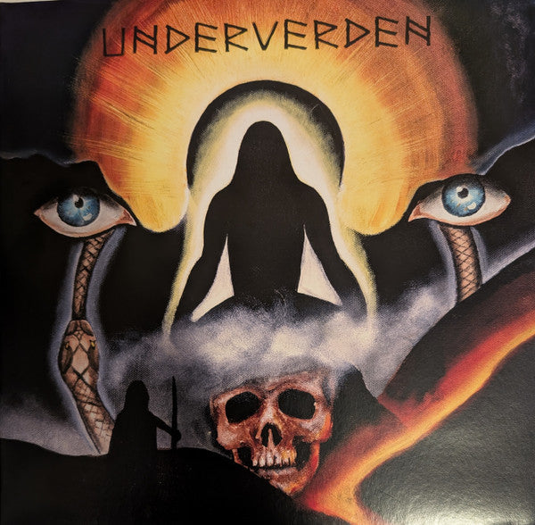 Vinyl record cover with surreal imagery of eyes, skull, and shadowy figures.