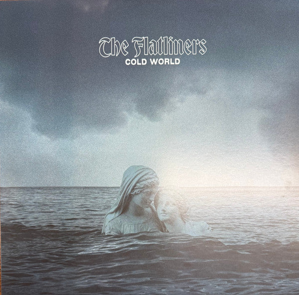 Vinyl album cover: “The Flatliners - Cold World” with statue in water.