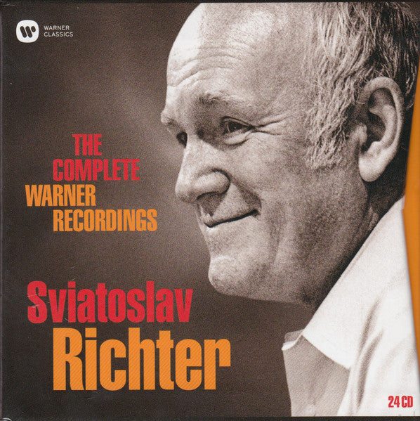 Portrait of Sviatoslav Richter on a CD case with red text.