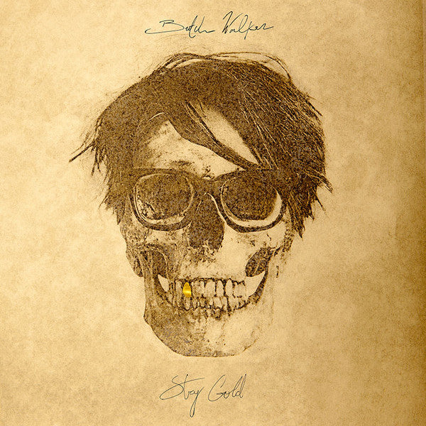 Sketch of a skull wearing sunglasses, with text "Stay Gold" and "Butch Walker".