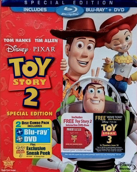 Toy Story 2 Special Edition Blu-ray cover with Woody, Buzz, and Jessie.