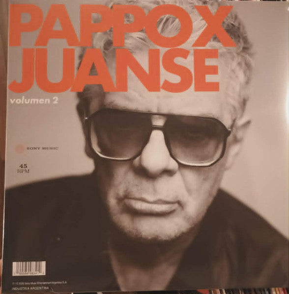 Vinyl record cover featuring Pappo and Juanse in red lettering.