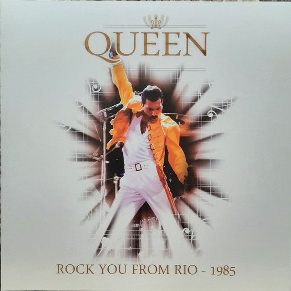 Queen “Rock You From Rio” 1985 vinyl record cover with Freddie Mercury.