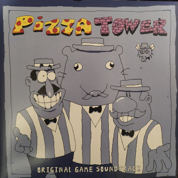 “Pizza Tower” vinyl record cover featuring Peppino and two chefs.