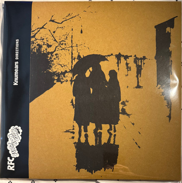 Vinyl record cover: silhouetted figures under trees on a tan background.