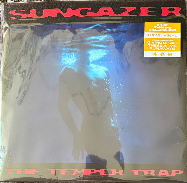 The Temper Trap" album cover, "Sungazer," featuring a submerged figure.