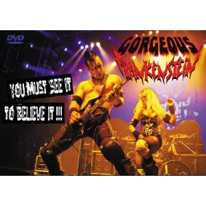 Frankenstein" DVD cover featuring a muscular man with a guitar and a woman.
