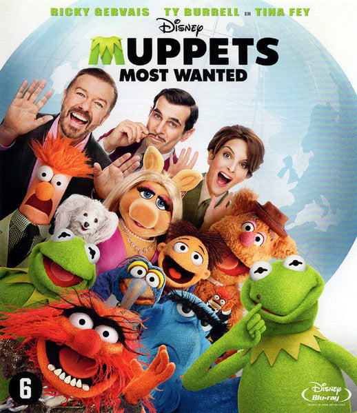 The Muppets" Blu-ray cover featuring Kermit, Miss Piggy, and human actors.