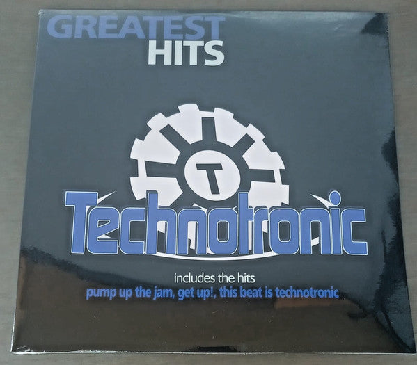 Technotronic “Greatest Hits” vinyl record cover with a blue and grey design.