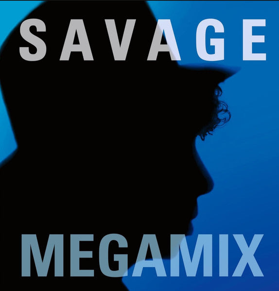 Album cover for "Savage - Megamix" featuring a profile silhouette.