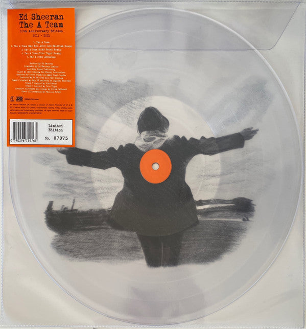 Vinyl record of Ed Sheeran’s “The A Team” 10th Anniversary Edition.