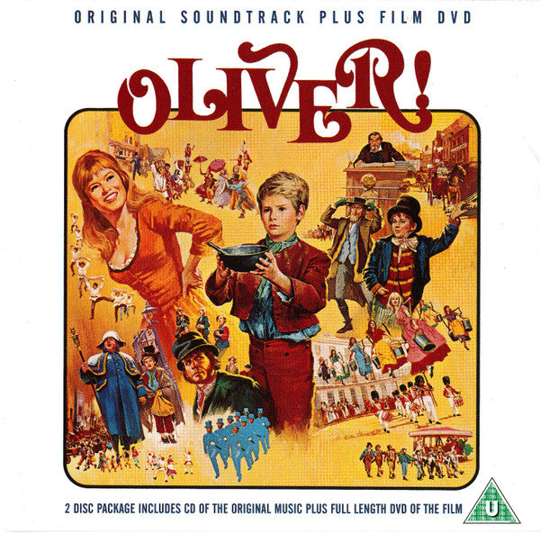 Oliver!" DVD cover featuring cast members and a Victorian street scene.