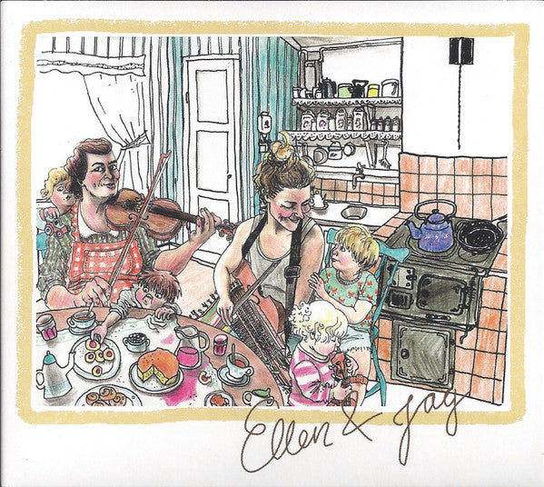 CD cover: Illustration of musicians and children in a kitchen scene.