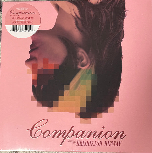 Vinyl record cover featuring a portrait split with pixelated art.