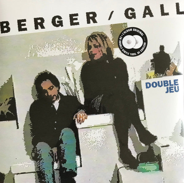 Album cover for "Double Jeu" by Michel Berger & France Gall, featuring two figures.