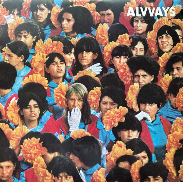 Album cover for Alvvays featuring a crowd with orange flowers.