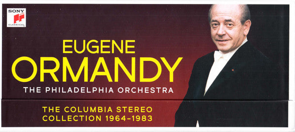 Record cover featuring portrait of conductor Eugene Ormandy and text details.