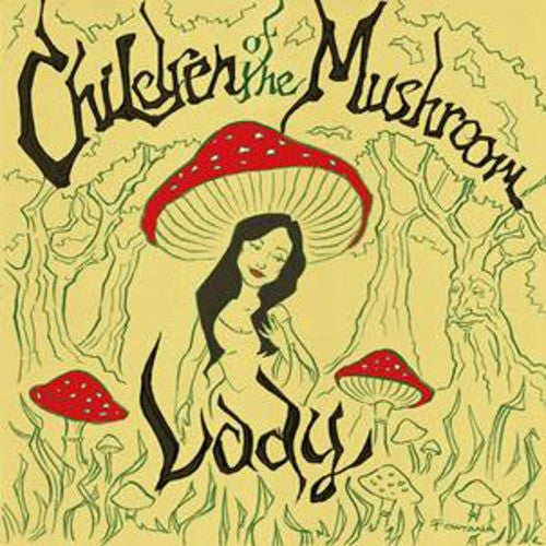 CD cover: woman with long hair under a large red mushroom.
