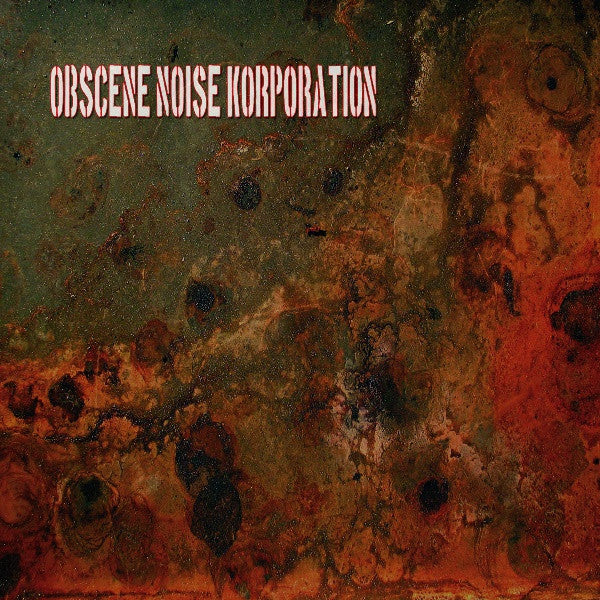CD cover with rusted metal texture and red band name text.