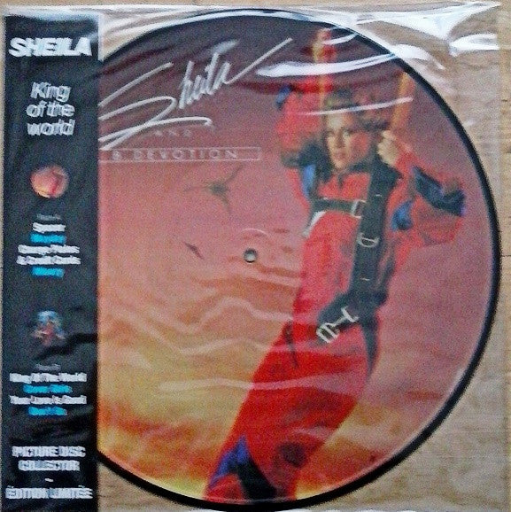 Sheila “King Of The World” vinyl record with a portrait image.