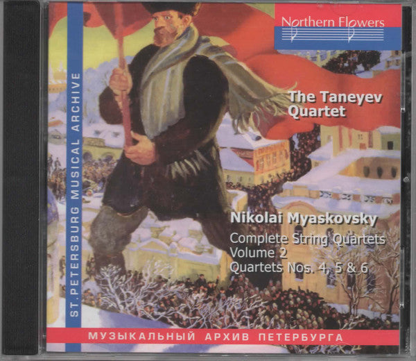 CD cover for Myaskovsky string quartets, featuring a rural landscape.