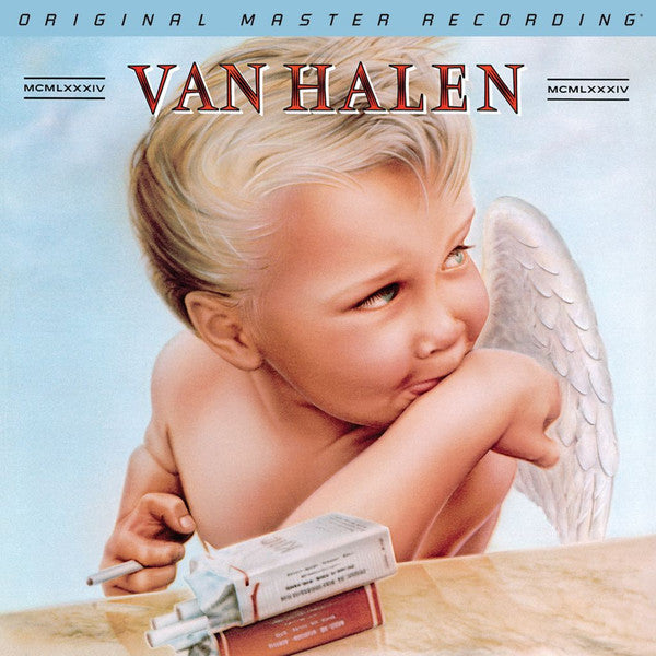 Van Halen “1984” CD cover: baby with wings holding cigarettes.