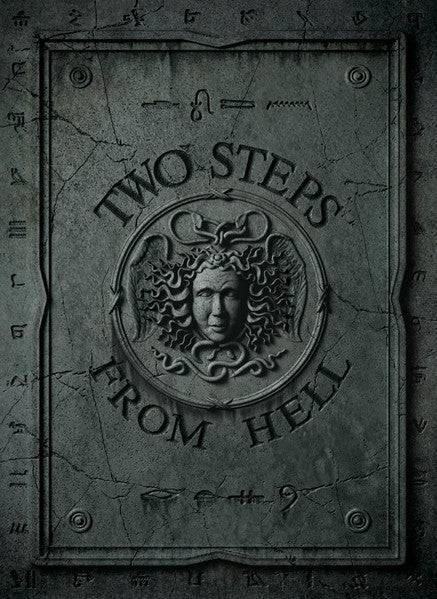 DVD cover for "Two Steps From Hell" with a stone-carved Medusa face.