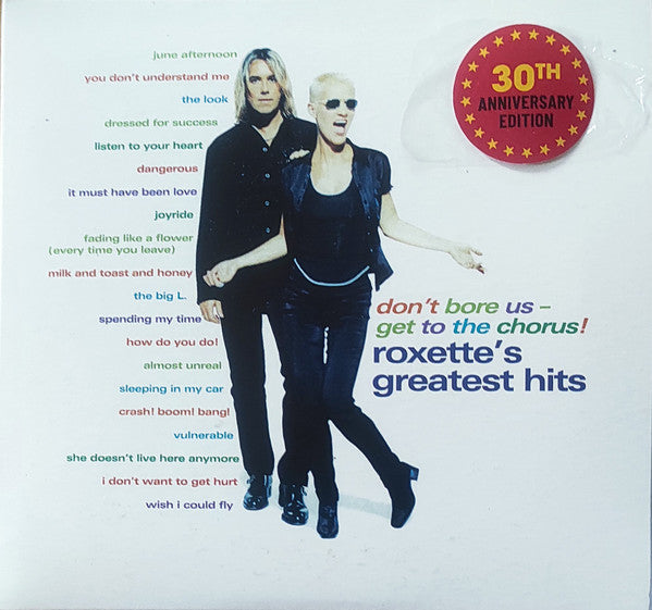 Roxette’s “Greatest Hits” CD cover featuring Marie Fredriksson and Per Gessle.