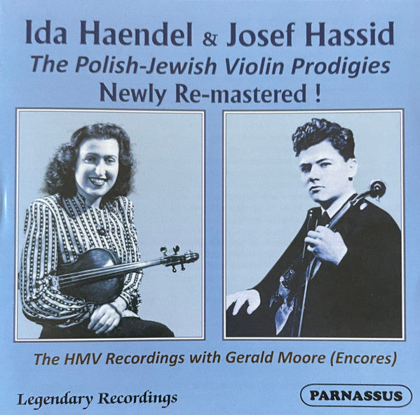 CD cover featuring portraits of two young violinists, Ida Haendel and Josef Hassid.