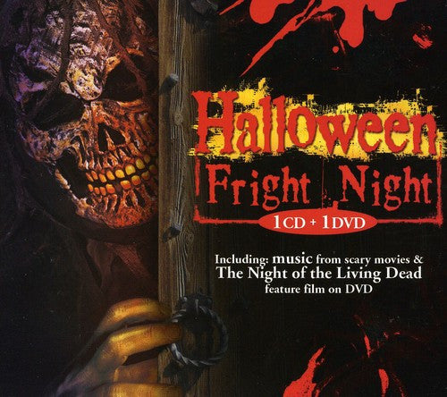 Fright Night" DVD cover with a skull, Halloween text, and blood splatter.