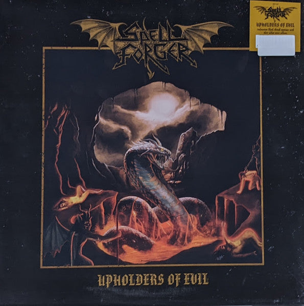Vinyl record cover depicting a dragon and demonic figures in a fiery landscape.