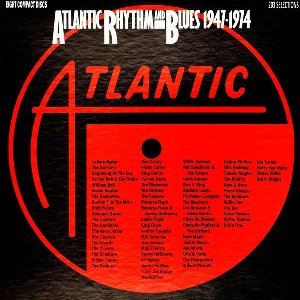 Red Atlantic Records logo with a list of artists’ names below.