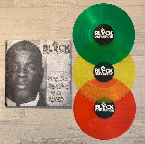 Album cover and three colored vinyl records by Salaam Remi.