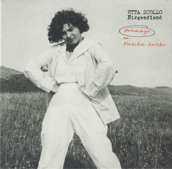 Black and white CD cover featuring a woman in a field.