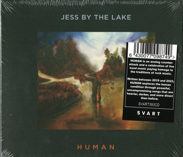 CD case for "Jess By The Lake - Human" with landscape painting.
