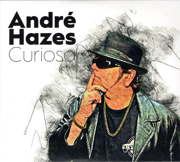 CD cover for André Hazes’ “Curiosa” featuring a sketched portrait.