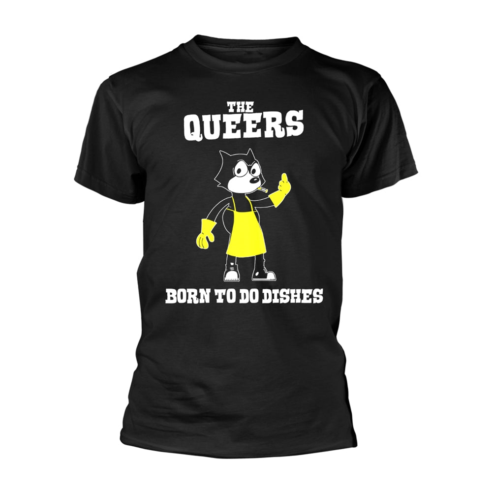 The Queers T Shirt Born to Do The Dishes Band Logo Official Mens Black L