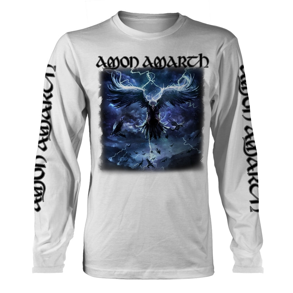 Amon Amarth T Shirt Ravens Flight Official Mens White Longsleeve XL