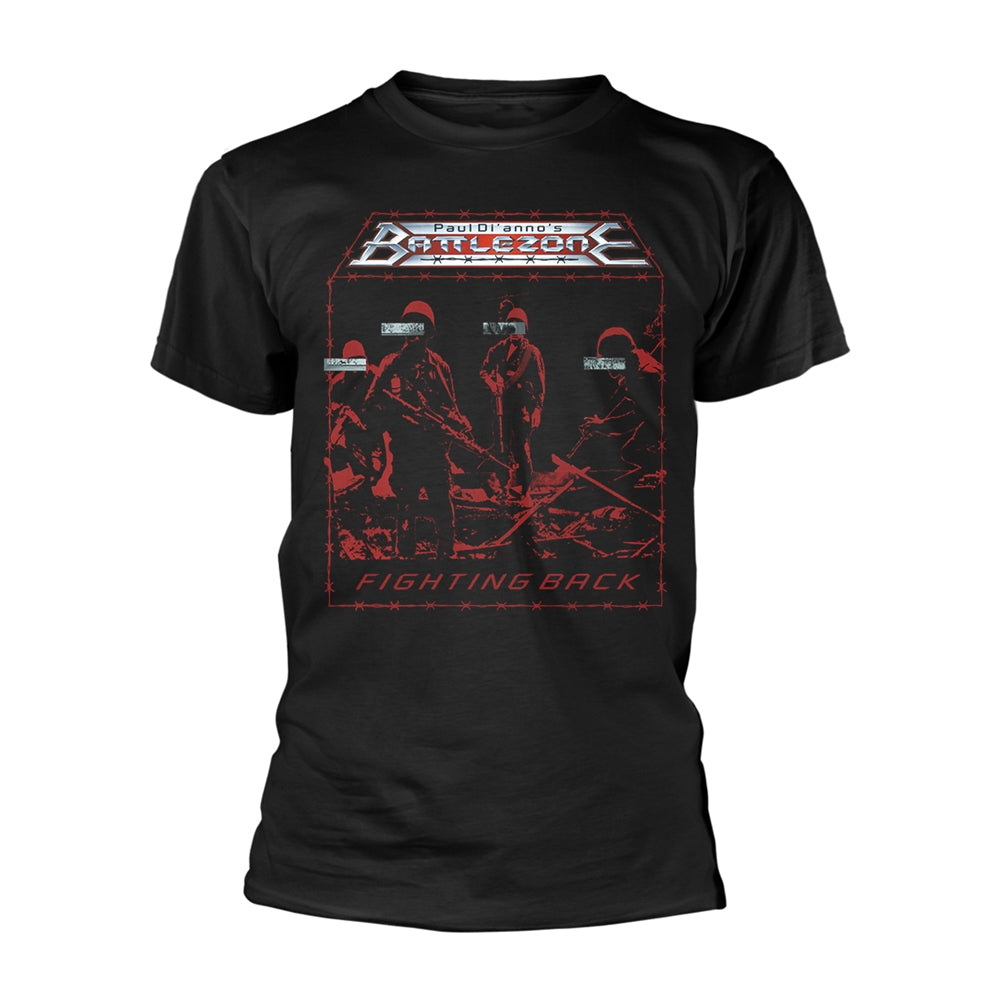 Paul Di'anno's Battlezone T Shirt Fighting Back Official Mens Black L