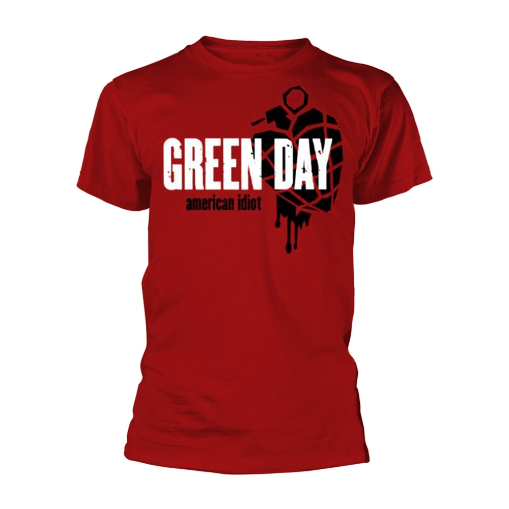Green Day T Shirt American Idiot Heart Grenade Band Logo Official Mens Red XXL