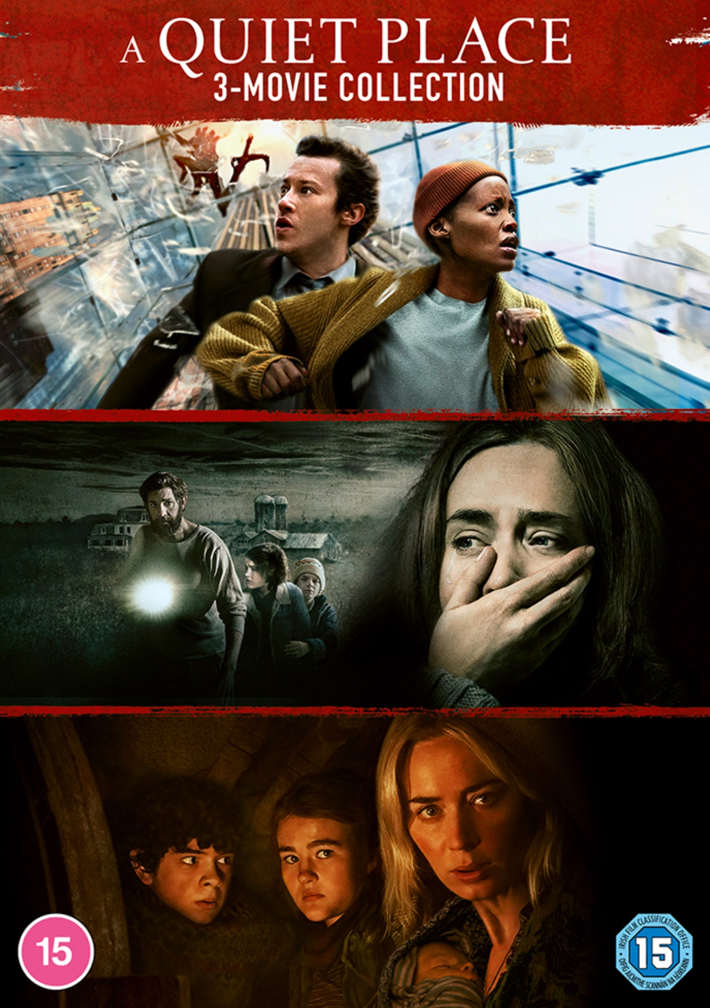 DVD cover for "A Quiet Place" 3-movie collection, featuring cast members.