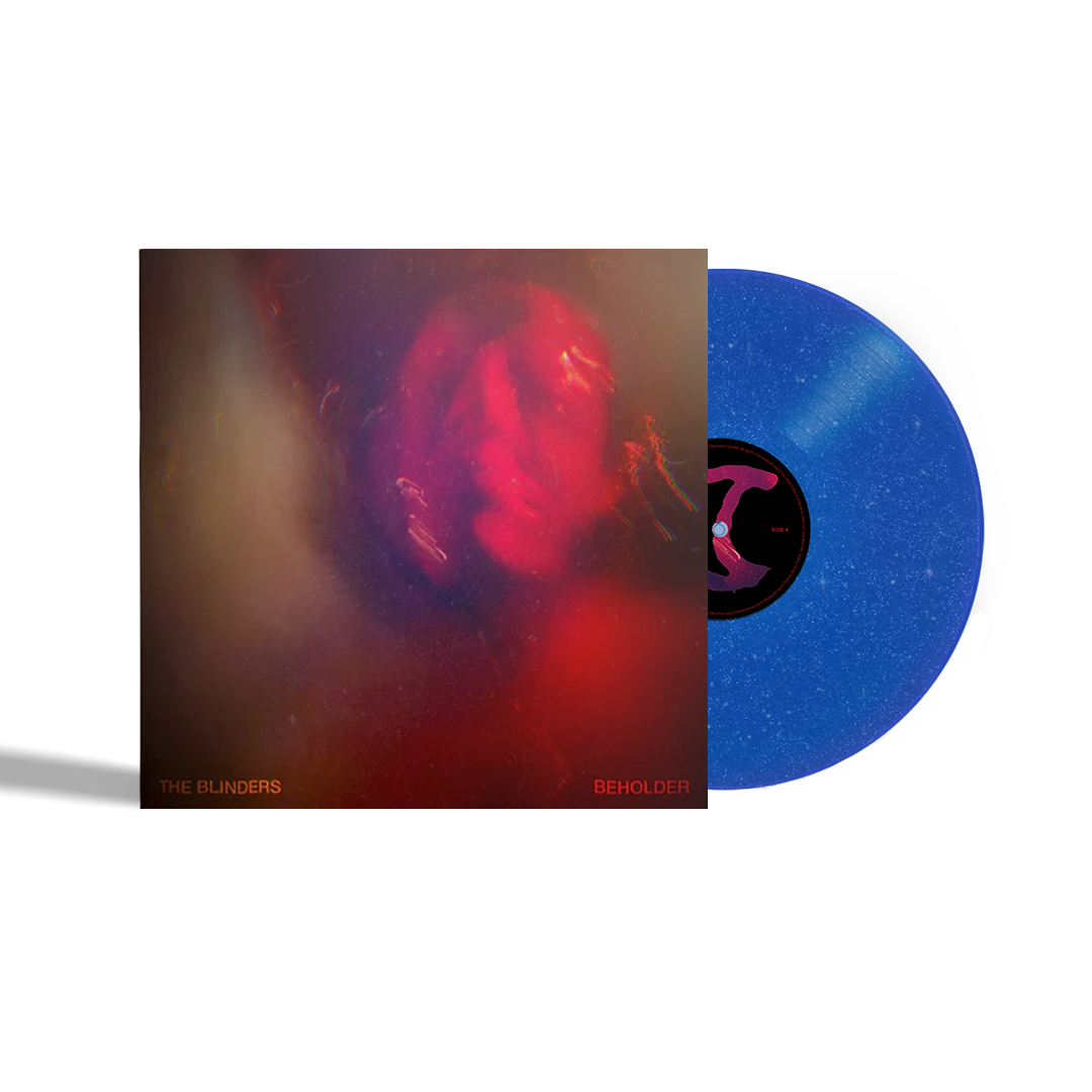 Vinyl record of The Blinders’ “Beholder” with red and blue imagery.