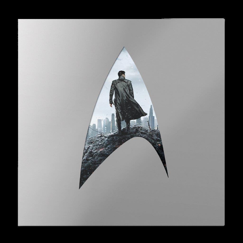 Star Trek Into Darkness vinyl record cover featuring a silhouetted figure.