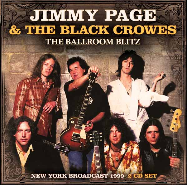 CD case featuring Jimmy Page and The Black Crowes, with black and gold lettering.