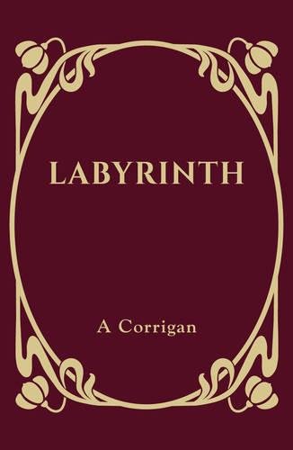 Book cover with gold Art Nouveau frame and dark red background.