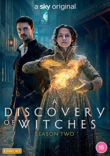 "A Discovery of Witches Season 2 DVD cover featuring a man and glowing woman."